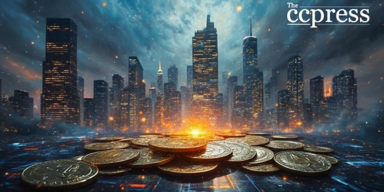 futuristic financial oil painting