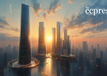 futuristic financial sunrise
