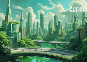 futuristic green mining city
