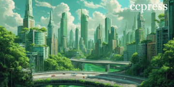 futuristic green mining city