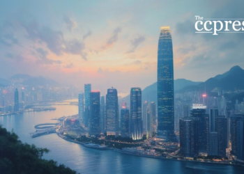 futuristic hong kong skyline