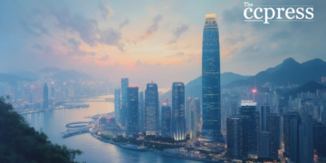 futuristic hong kong skyline