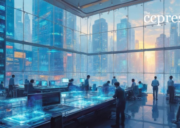 futuristic hong kong trading scene