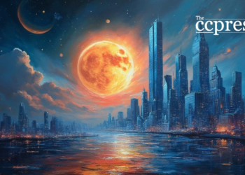 futuristic planet bitcoin art