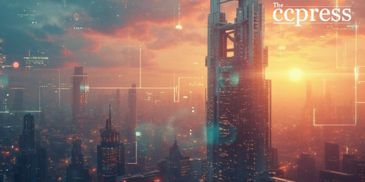 futuristic sharps skyline art