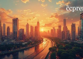 futuristic skyline financial revolution