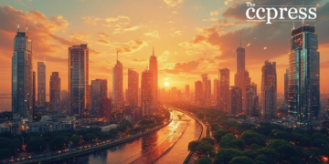 futuristic skyline financial revolution
