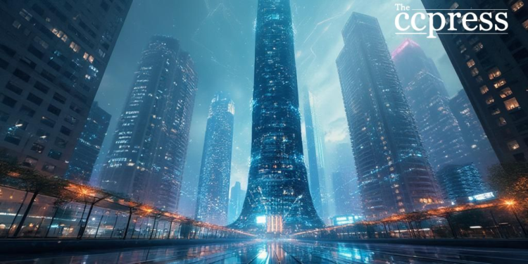 futuristic skyscraper cityscape