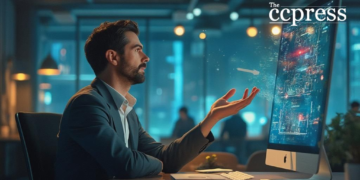 futuristic tech discussion art