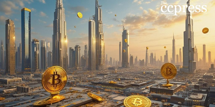 futuristic uae city bitcoin art