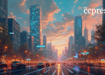 futuristic xrp cityscape painting