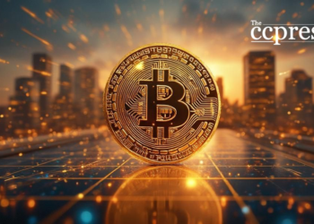 golden bitcoin digital grid painting
