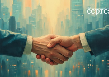 handshake cityscape partnership oil
