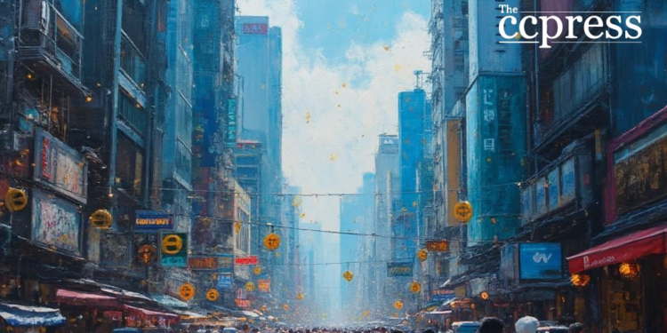 hong kong crypto cityscape