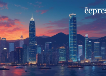 hong kong skyline dusk art