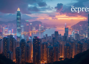 hong kong skyline oil painting