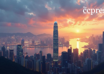 hong kong sunset oil painting