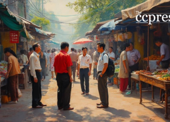 indonesian market oil painting