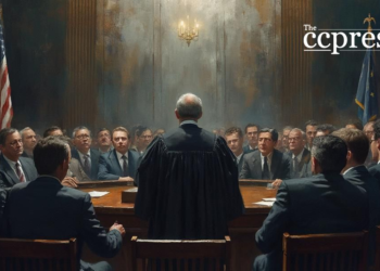 judge crypto verdict oil painting