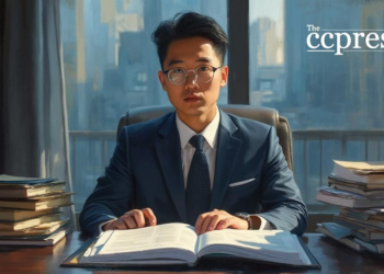 justin sun office oil painting