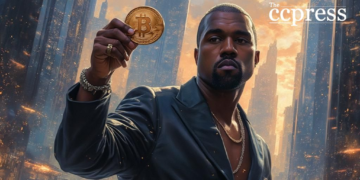 kanye futuristic crypto oil painting