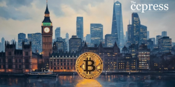 london tech skyline oil painting