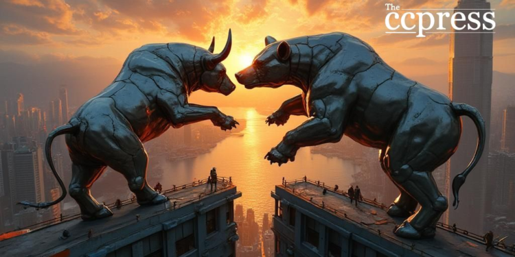 metallic bull bear skyscraper hk