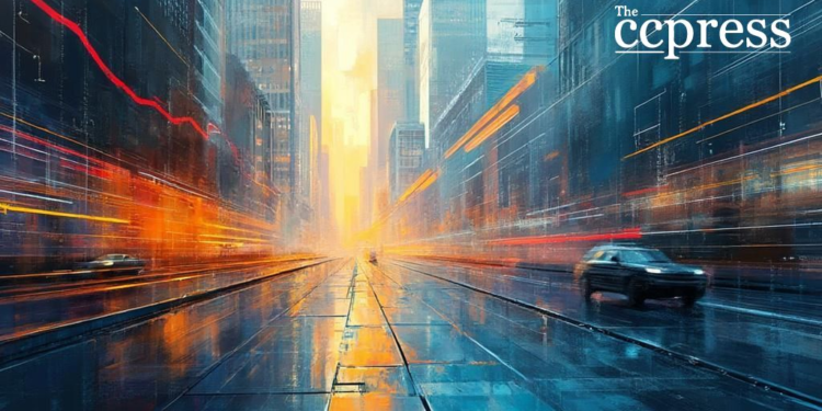 modern financial abstract scene