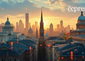 modern fintech cityscape art