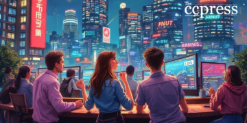 modern trading scene oil painting