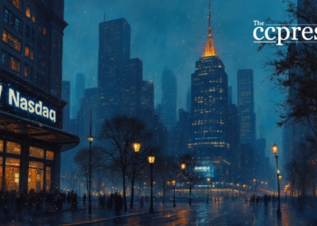 nasdaq skyline oil painting