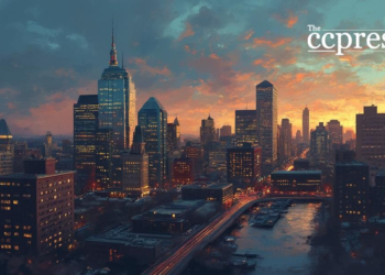 nj financial district dusk oil