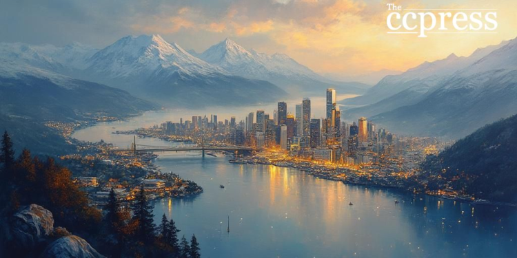 norway skyline bitcoin dawn