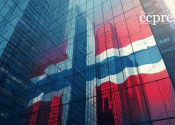 norwegian flag skyscraper art