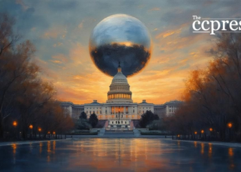 ripple orb over capitol twilight
