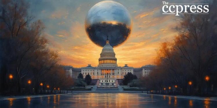 ripple orb over capitol twilight