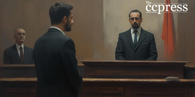 romanian courtroom oil painting