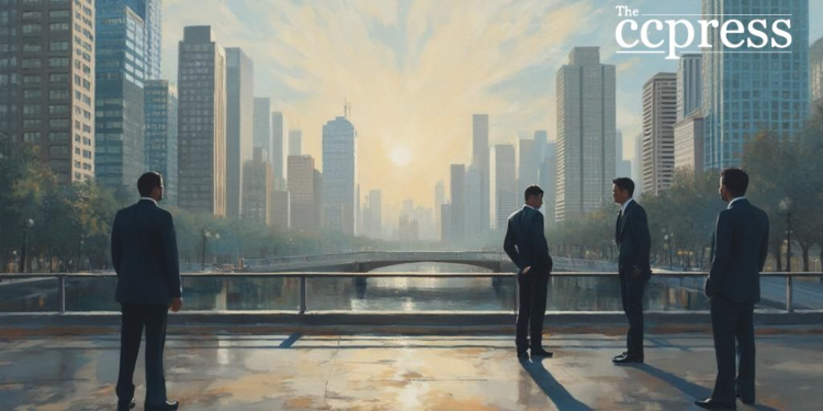 serene urban resolution painting