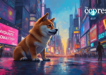 shiba inu crypto cityscape