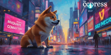 shiba inu crypto cityscape