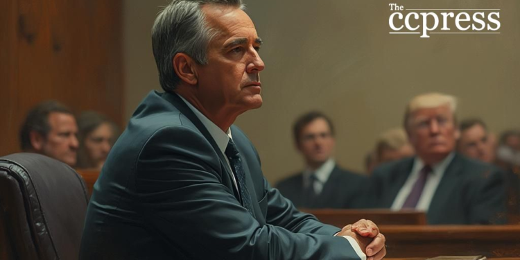 somber courtroom businessman