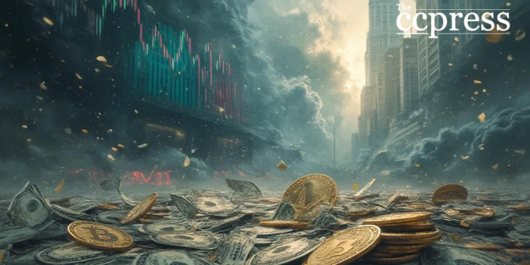 stormy crypto market oil painting