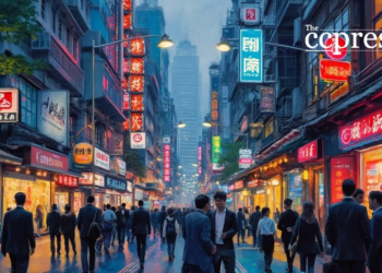 taipei streets oil painting