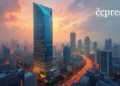 thai cityscape modern oil painting