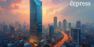 thai cityscape modern oil painting