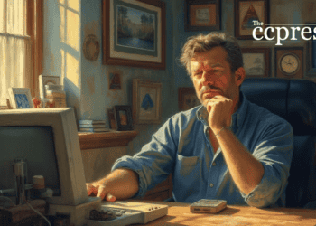 thoughtful hal finney oil painting