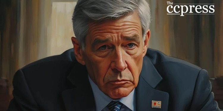 thoughtful jerome powell portrait