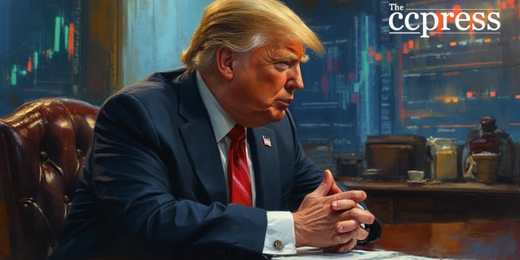trump cnbc interview oil painting