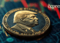 trump coin oil painting