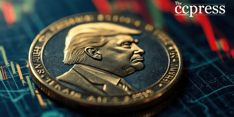 trump coin oil painting